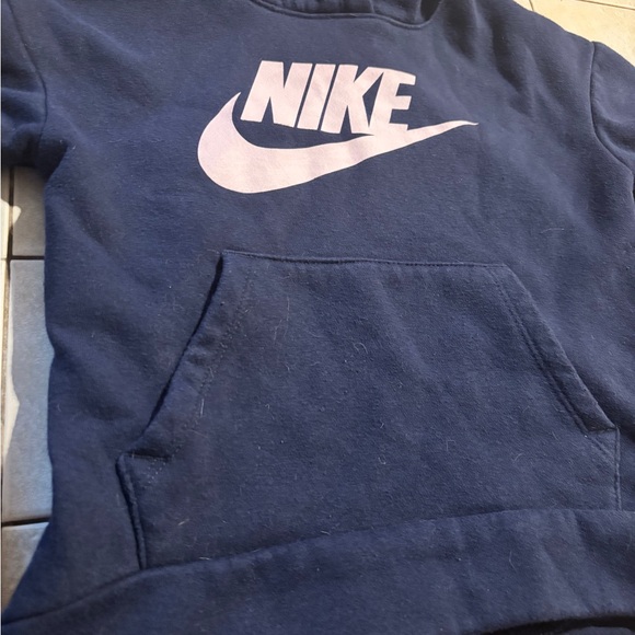 Nike Navy Blue Hoodie girl size small kangaroo pocket - Picture 2 of 7